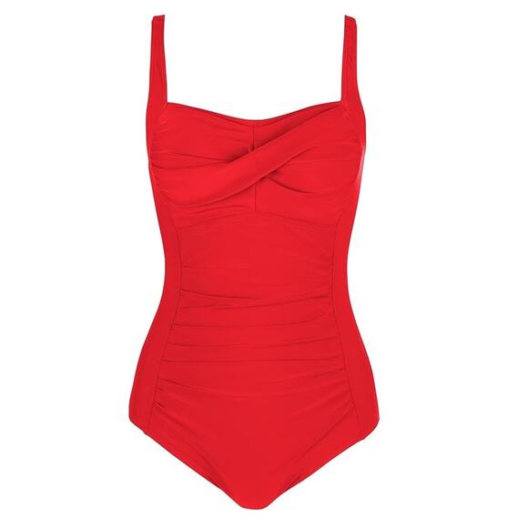 Yonique NWT Women's Slimming Tummy Control One Piece Swimsuit Red Size Medium - Picture 2 of 11